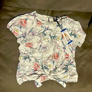 Buffalo top size large with bow on bottom of the shirt!